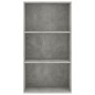 vidaXL Estantería de 3 niveles contrachapada gris hormigón 60x30x114cm vidaXL Estantería de 3 niveles contrachapada gris hormigón 60x30x114cm