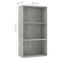 vidaXL Estantería de 3 niveles contrachapada gris hormigón 60x30x114cm vidaXL Estantería de 3 niveles contrachapada gris hormigón 60x30x114cm