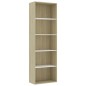 vidaXL Estantería 5 niveles contrachapada blanca y roble 60x30x189 cm vidaXL Estantería 5 niveles contrachapada blanca y roble 60x30x189 cm