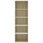 vidaXL Estantería 5 niveles contrachapada blanca y roble 60x30x189 cm vidaXL Estantería 5 niveles contrachapada blanca y roble 60x30x189 cm