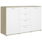vidaXL Aparador contrachapada blanco y roble Sonoma 120x35,5x75 cm vidaXL Aparador contrachapada blanco y roble Sonoma 120x35,5x75 cm