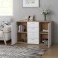 vidaXL Aparador contrachapada blanco y roble Sonoma 120x35,5x75 cm vidaXL Aparador contrachapada blanco y roble Sonoma 120x35,5x75 cm