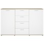 vidaXL Aparador contrachapada blanco y roble Sonoma 120x35,5x75 cm vidaXL Aparador contrachapada blanco y roble Sonoma 120x35,5x75 cm