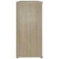 vidaXL Aparador contrachapada blanco y roble Sonoma 120x35,5x75 cm vidaXL Aparador contrachapada blanco y roble Sonoma 120x35,5x75 cm