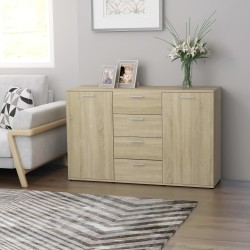 vidaXL Aparador madera contrachapada color roble Sonoma 120x35x75 cm