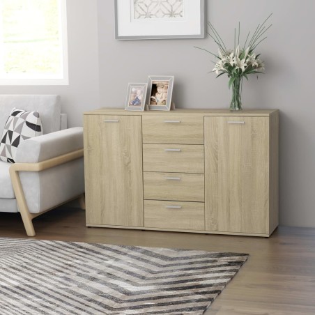 vidaXL Aparador madera contrachapada color roble Sonoma 120x35x75 cm