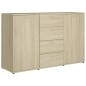 vidaXL Aparador madera contrachapada color roble Sonoma 120x35x75 cm vidaXL Aparador madera contrachapada color roble Sonoma 120x35x75 cm