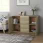 vidaXL Aparador madera contrachapada color roble Sonoma 120x35x75 cm vidaXL Aparador madera contrachapada color roble Sonoma 120x35x75 cm