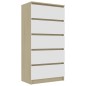 vidaXL Aparador cajones madera contrachapada blanco roble 60x35x121 cm vidaXL Aparador cajones madera contrachapada blanco roble 60x35x121 cm