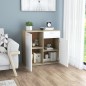 vidaXL Aparador madera contrachapada blanco y roble Sonoma 80x36x75 cm vidaXL Aparador madera contrachapada blanco y roble Sonoma 80x36x75 cm