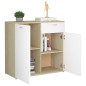 vidaXL Aparador madera contrachapada blanco y roble Sonoma 80x36x75 cm vidaXL Aparador madera contrachapada blanco y roble Sonoma 80x36x75 cm