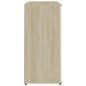 vidaXL Aparador madera contrachapada blanco y roble Sonoma 80x36x75 cm vidaXL Aparador madera contrachapada blanco y roble Sonoma 80x36x75 cm