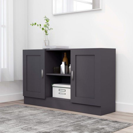 vidaXL Aparador de madera contrachapada gris 120x30,5x70 cm