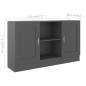 vidaXL Aparador de madera contrachapada gris 120x30,5x70 cm