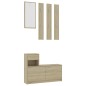 vidaXL Mueble de entrada contrachapada color roble 100x25x76,5 cm vidaXL Mueble de entrada contrachapada color roble 100x25x76,5 cm