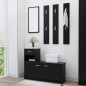 vidaXL Mueble de entrada madera contrachapada negro 100x25x76,5 cm vidaXL Mueble de entrada madera contrachapada negro 100x25x76,5 cm