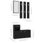vidaXL Mueble de entrada madera contrachapada negro 100x25x76,5 cm vidaXL Mueble de entrada madera contrachapada negro 100x25x76,5 cm
