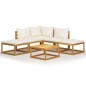 vidaXL Juego muebles de jardín y cojines 6 piezas madera maciza acacia vidaXL Juego muebles de jardín y cojines 6 piezas madera maciza acacia