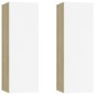 vidaXL Muebles para TV 2 uds contrachapada blanco roble 30,5x30x90 cm vidaXL Muebles para TV 2 uds contrachapada blanco roble 30,5x30x90 cm