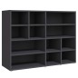 vidaXL Armario auxiliar de madera contrachapada gris 97x32x72 cm