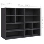 vidaXL Armario auxiliar de madera contrachapada gris 97x32x72 cm