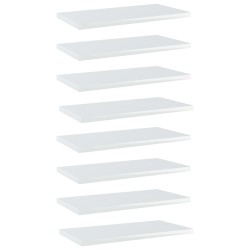 vidaXL Estante estantería 8uds contrachapada blanco brillo 40x20x1,5cm