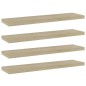 vidaXL Estante estantería 4 uds contrachapada roble Sonoma 40x10x1,5cm vidaXL Estante estantería 4 uds contrachapada roble Sonoma 40x10x1,5cm