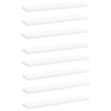 vidaXL Estantes para estantería 8 uds contrachapada blanco 40x10x1,5cm