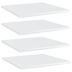 vidaXL Estante estantería 4uds contrachapada blanco brillo 40x40x1,5cm
