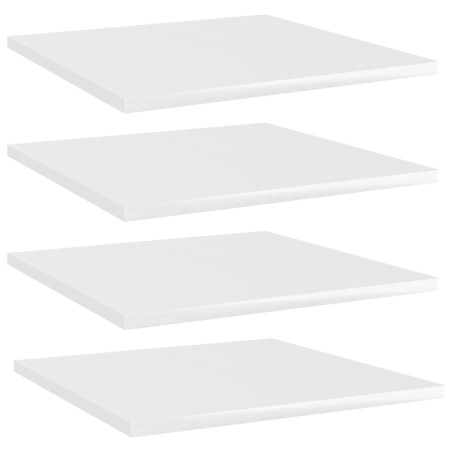vidaXL Estante estantería 4uds contrachapada blanco brillo 40x40x1,5cm