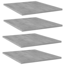 vidaXL Estante estantería 4uds contrachapada gris hormigón 40x30x1,5cm