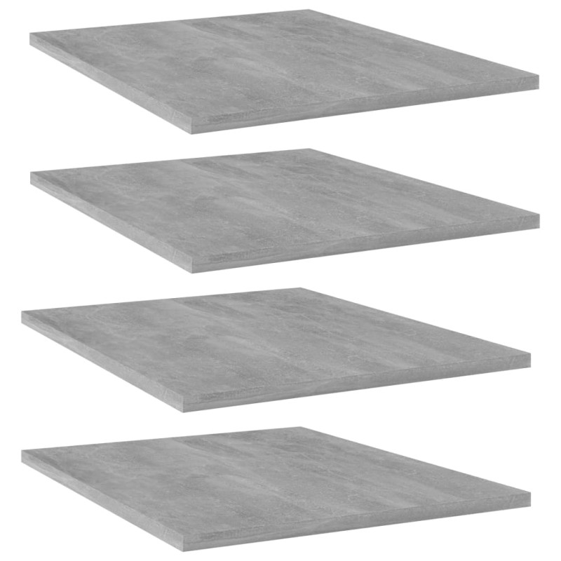 vidaXL Estante estantería 4uds contrachapada gris hormigón 40x30x1,5cm vidaXL Estante estantería 4uds contrachapada gris hormigón 40x30x1,5cm