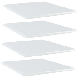 vidaXL Estante estantería 4uds contrachapada blanco brillo 40x50x1,5cm