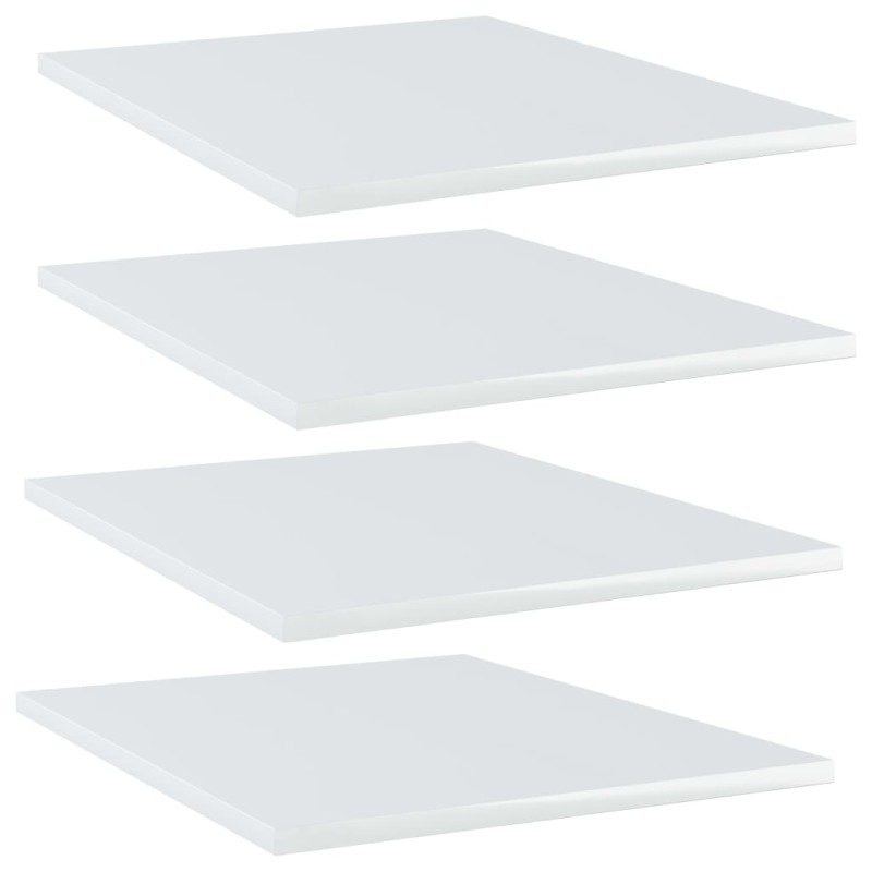 vidaXL Estante estantería 4uds contrachapada blanco brillo 40x50x1,5cm vidaXL Estante estantería 4uds contrachapada blanco brillo 40x50x1,5cm