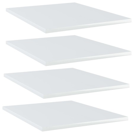 vidaXL Estante estantería 4uds contrachapada blanco brillo 40x50x1,5cm