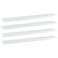 vidaXL Estante estantería 4uds contrachapada blanco brillo 60x10x1,5cm