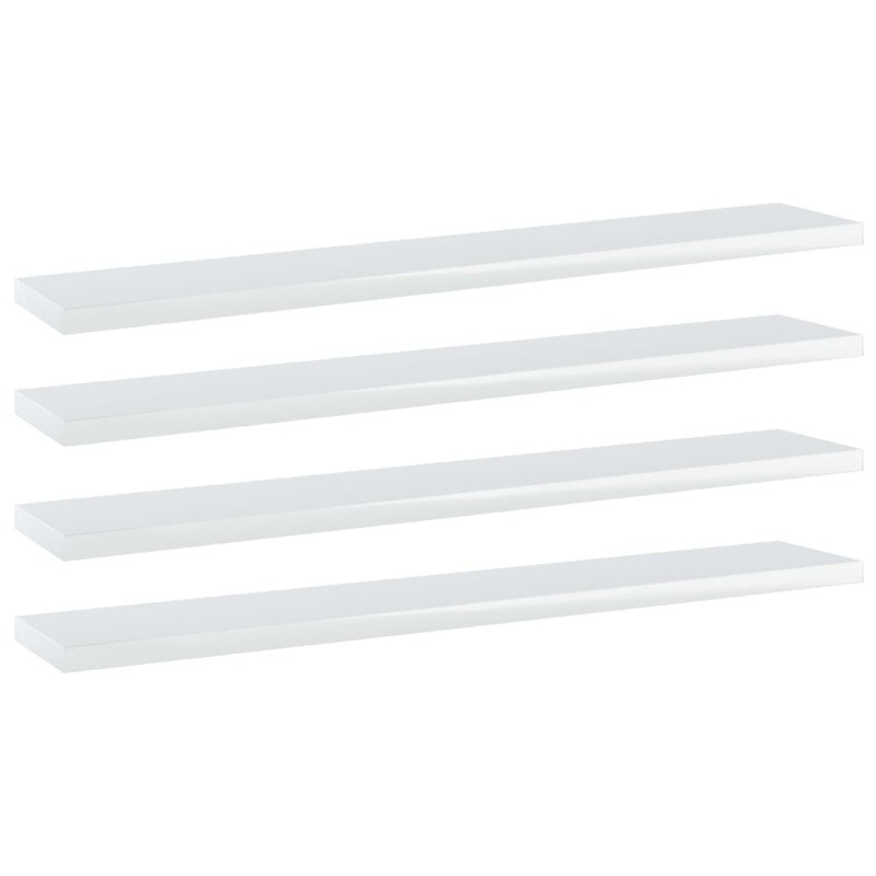 vidaXL Estante estantería 4uds contrachapada blanco brillo 60x10x1,5cm vidaXL Estante estantería 4uds contrachapada blanco brillo 60x10x1,5cm