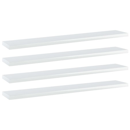 vidaXL Estante estantería 4uds contrachapada blanco brillo 60x10x1,5cm