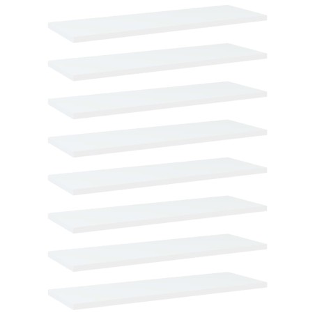 vidaXL Estantes para estantería 8 uds contrachapada blanco 60x20x1,5cm