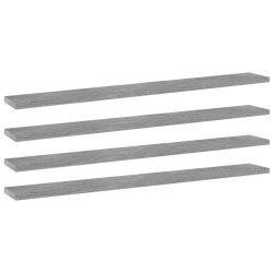 vidaXL Estante estantería 4uds contrachapada gris hormigón 80x10x1,5cm