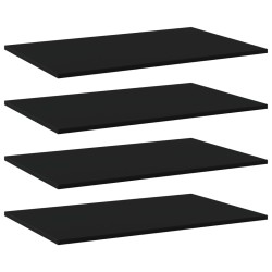 vidaXL Estantes para estantería 4 uds contrachapada negro 80x50x1,5 cm