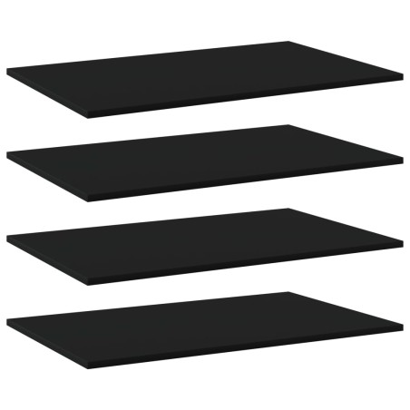 vidaXL Estantes para estantería 4 uds contrachapada negro 80x50x1,5 cm