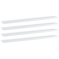 vidaXL Estante estantería 4uds contrachapada blanco brillo 80x10x1,5cm