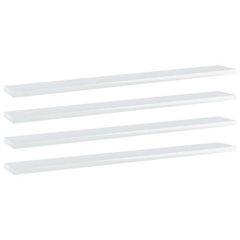 vidaXL Estante estantería 4uds contrachapada blanco brillo 80x10x1,5cm vidaXL Estante estantería 4uds contrachapada blanco brillo 80x10x1,5cm