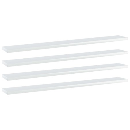 vidaXL Estante estantería 4uds contrachapada blanco brillo 80x10x1,5cm