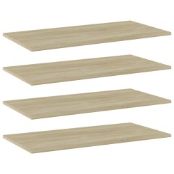 vidaXL Estante estantería 4 uds contrachapada roble Sonoma 80x40x1,5cm