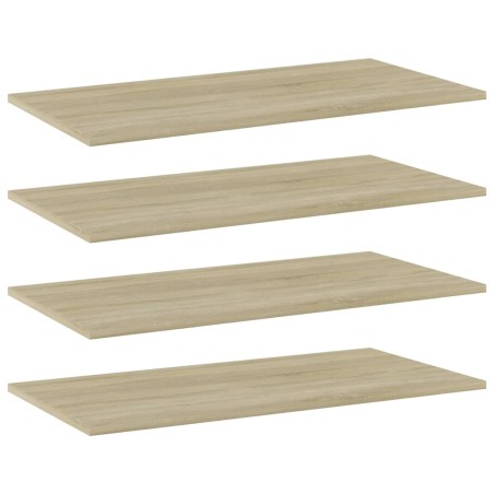 vidaXL Estante estantería 4 uds contrachapada roble Sonoma 80x40x1,5cm