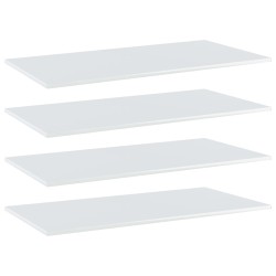 vidaXL Estante estantería 4uds contrachapada blanco brillo 80x20x1,5cm