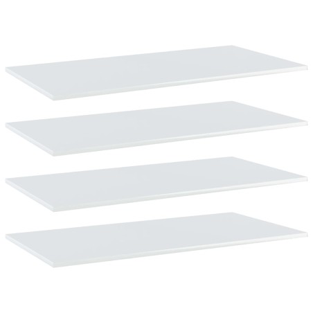 vidaXL Estante estantería 4uds contrachapada blanco brillo 80x20x1,5cm