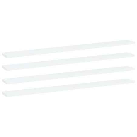 vidaXL Estante para estantería 4 uds contrachapada blanco 100x10x1,5cm